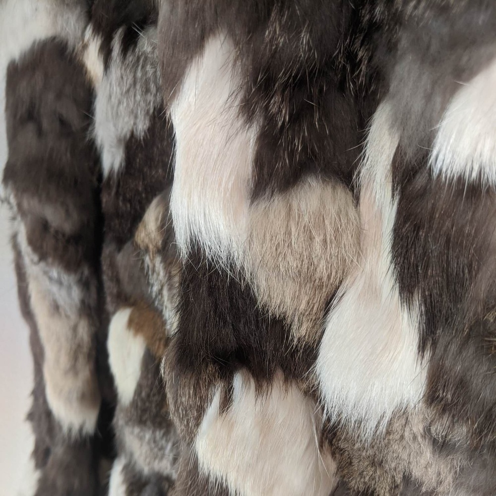 Vintage 70's Glam Rabbit Patchwork Fur Blazer coat - Picture 5 of 8